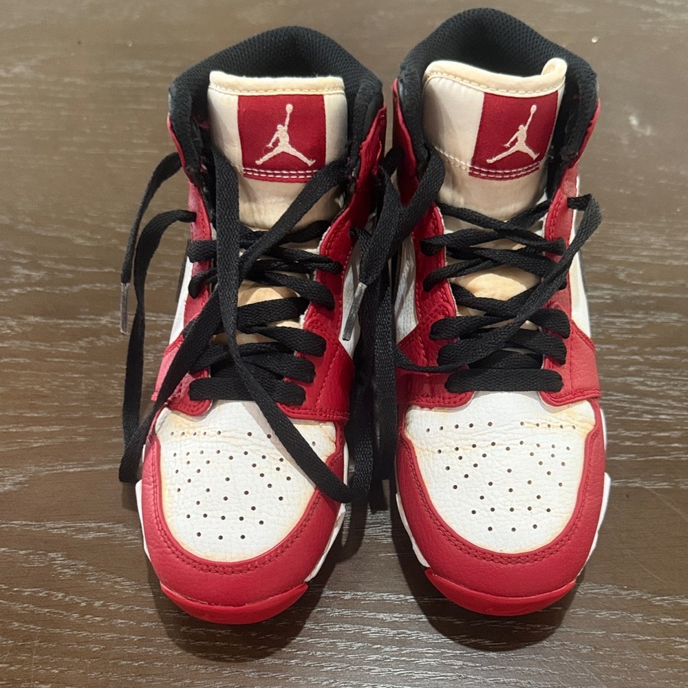 Jordan Kids Red and White Sneakers